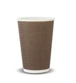 CUP DOUBLE WALL BROWN  ORANGE CHECKERS 16OZ