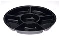 PLATTER BLACK ROUND 6 COMPARTMENT 12IN