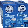 DEVONDALE MILK FULL CREAM UHT 6 PACKS 200ML